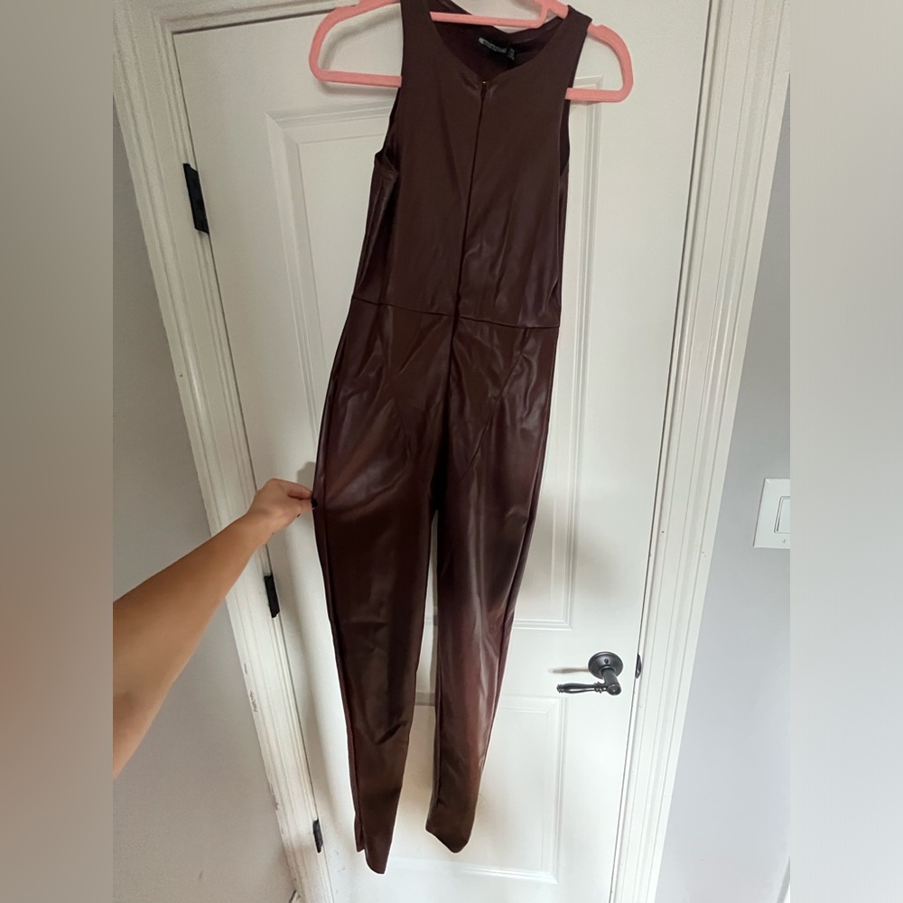 Pretty Little Thing chocolate brown jumpsuit